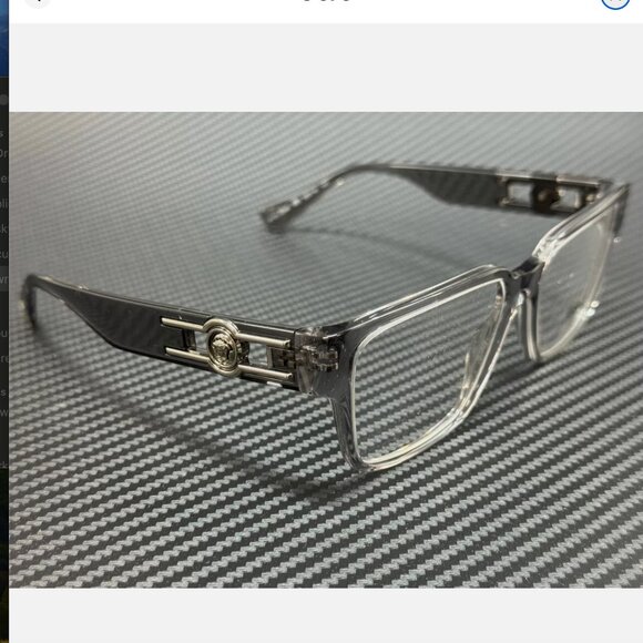 Versace Transparent Men's 53mm Eyeglasses New - Picture 3 of 4